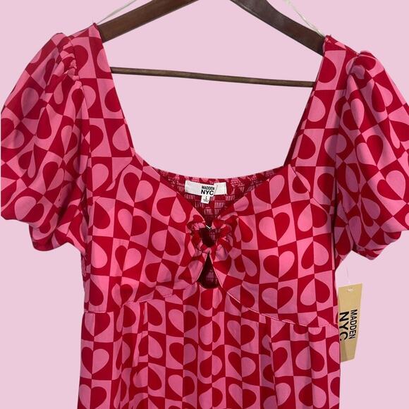 Pink heart print mini dress large - Picture 5 of 8
